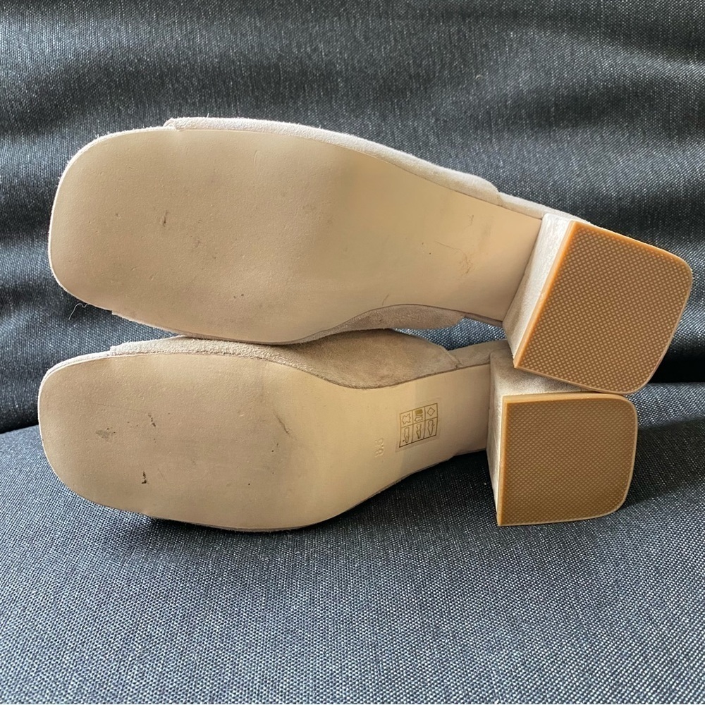 Jeffrey Campbell Perpetua Mules Sandals Tan Beige Leather Women’s Size 8 - Picture 6 of 8